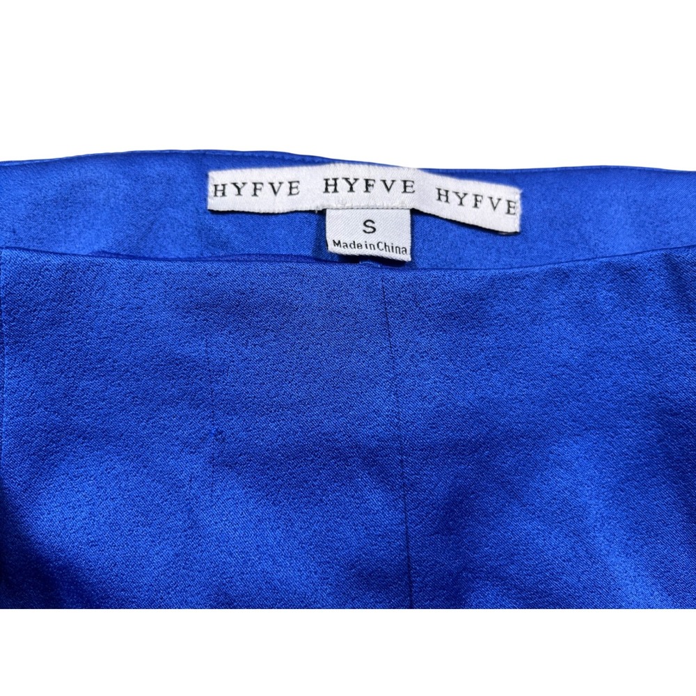 HYFVE Scallop Hem Shorts Womens Small Blue High Rise Belted Dressy Casual - Picture 3 of 3